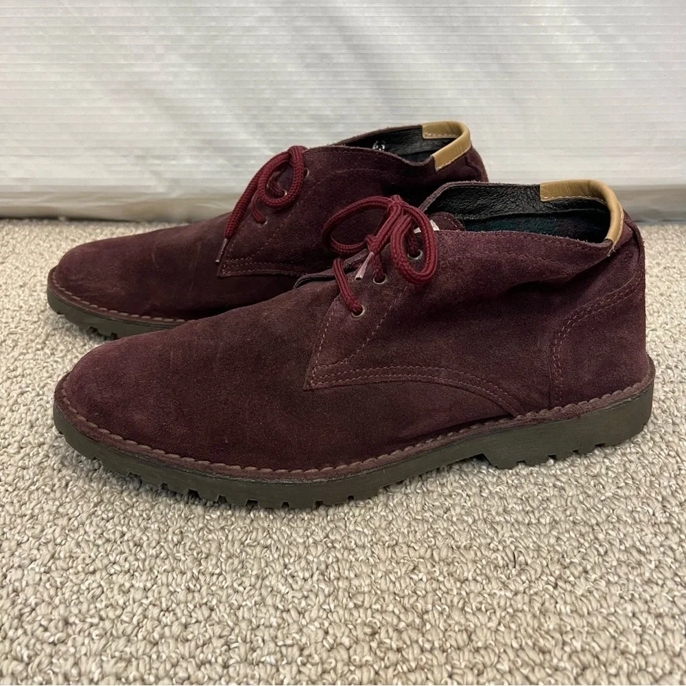 ANGELO NARDELLI Shoes Eggplant Suede Leather Chukka Lace Up Boots Shoe EU 43, 10